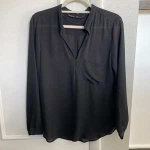 Sheer black ‘Zara Basic’ blouse